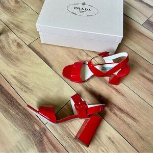 Prada Red Patent Leather Heels